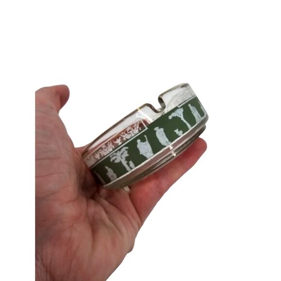 Set of 2 Vintage Jeanette Green 3.5” Ash Trays Roman Grecian - Picture 3 of 6